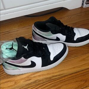 Nike Air Jordan Low Black White Mint tie-dye Sneakers